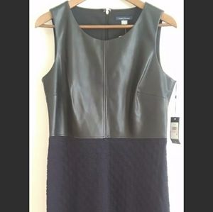 TommyHilfiger Navy Black Polyurethane LeatherDress